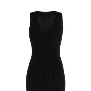 Michael Kors Black V Neck Midi Dress